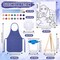 140 Pcs 20 Set Pre Drawn Canvas Kit for Painting Craft Sip and Paint Kit for Adults Pre Printed Canvas Painting Favor for Virtual DIY Birthday Gifts Adult's Date Party(Sceneries)